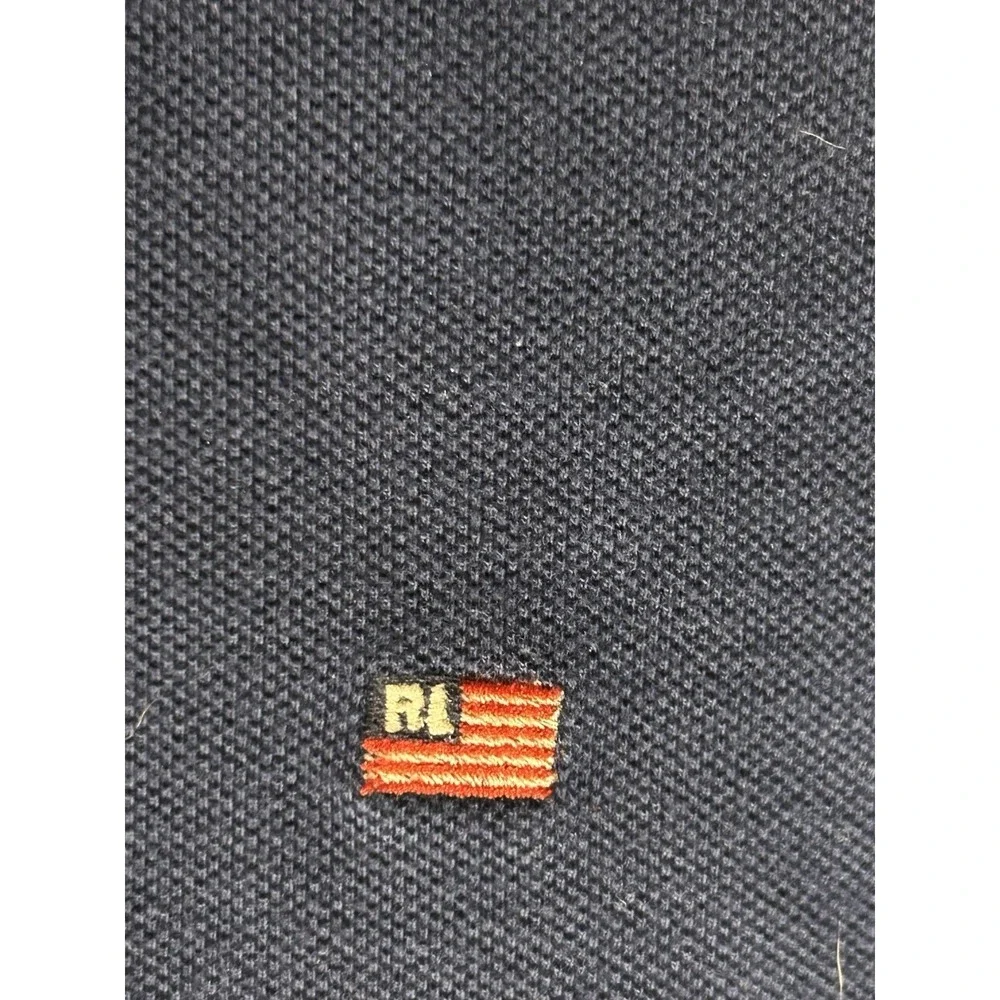 Polo Jeans Company Ralph Lauren Navy Polo Shirt Men's Large RL Flag‎ Logo